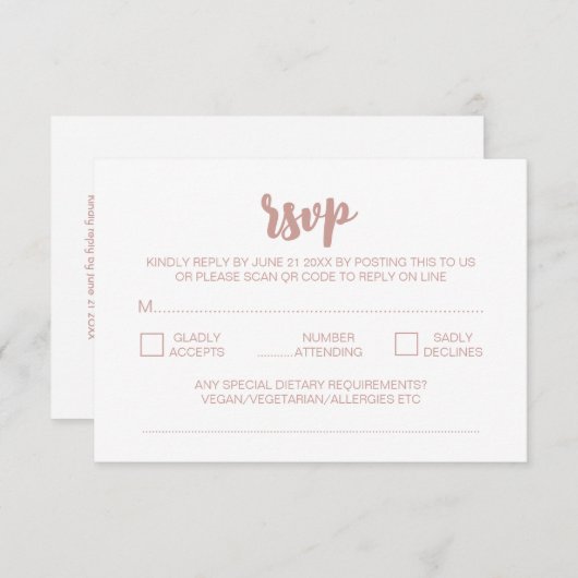 Elegante Moderne Pioenen Witte Huwelijk QR Code RS Informatiekaartje (Voorkant / Achterkant)