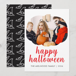 Elegante Moderne Pompoenlijst Halloween Feestdagenkaart