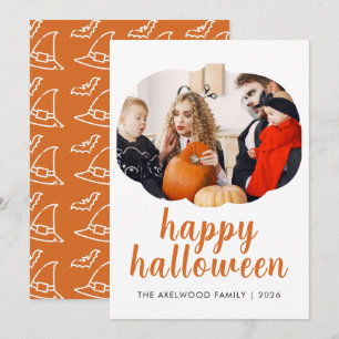 Elegante Moderne Pompoenlijst Halloween Feestdagenkaart