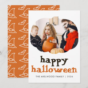 Elegante moderne pompoenlijst Halloween Feestdagenkaart