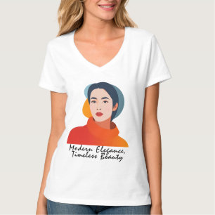 Elegante moderne portretillustratie t-shirt