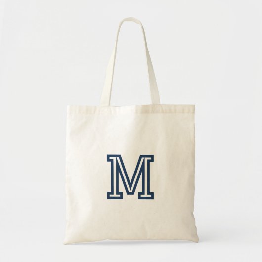 Elegante Moderne Preppy Monogram Eerste Letter Mar Tote Bag (Voorkant)