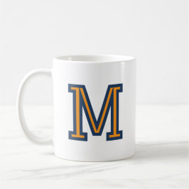 Elegante Moderne Preppy Monogram Eerste Navyblauw Koffiemok