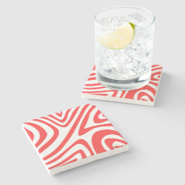 Elegante moderne preppy rode golfslag abstract stenen onderzetter