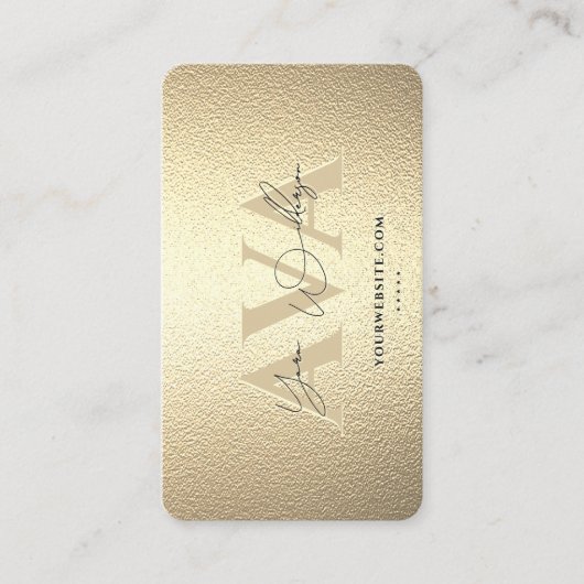 Elegante moderne professionele faux gouden handtek visitekaartje (Voorkant)