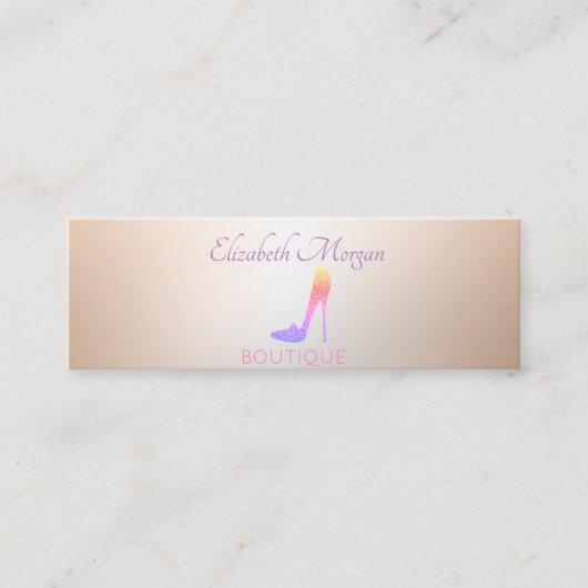 Elegante Moderne Professionele Glitter Hakken Mini Visitekaartje (Voorkant)