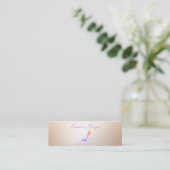 Elegante Moderne Professionele Glitter Hakken Mini Visitekaartje (Staand voorkant)