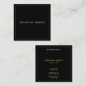 Elegante moderne professionele gouden look tekst z vierkante visitekaartje (Voorkant / Achterkant)