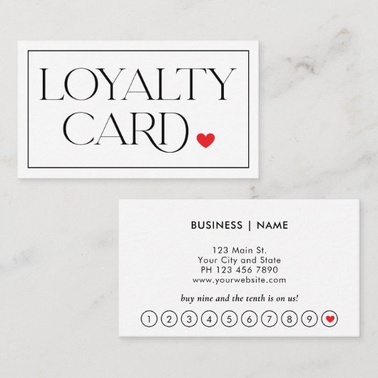 Elegante moderne professionele loyaliteitskaart visitekaartje (Voorkant / Achterkant)