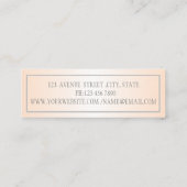 Elegante moderne professionele nep wimpers, frame mini visitekaartje (Achterkant)