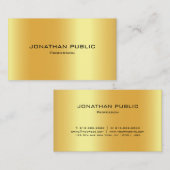 Elegante moderne professionele semi-gloss Faux Gol Visitekaartje (Voorkant / Achterkant)