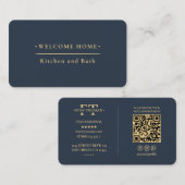 Elegante moderne professionele thuiskeuken donkerb visitekaartje (Voorkant / Achterkant)