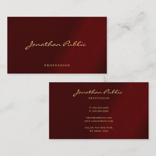 Elegante moderne professionele typografie script visitekaartje (Voorkant / Achterkant)