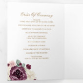 Elegante moderne pruim gouden botanische bloemen b drieluik programma (Binnenzijde eerst)