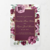 Elegante moderne pruim gouden botanische bloemen b drieluik programma (Cover)