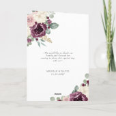 Elegante moderne pruim gouden botanische bloemen b programma (Achterkant)