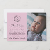 Elegante moderne pure witte doop dank u kaart (Voorkant)