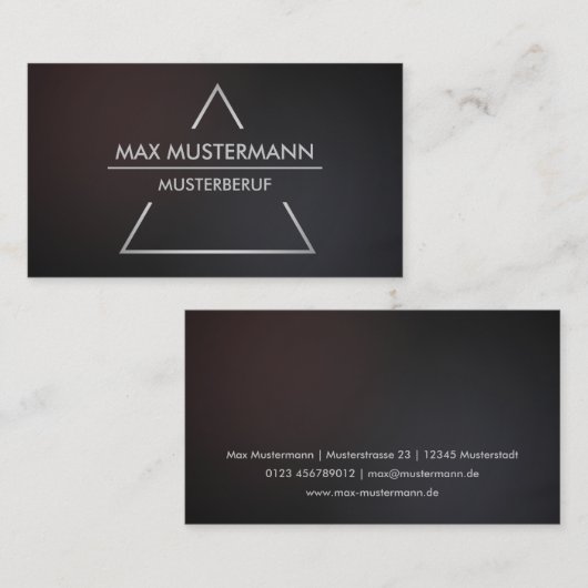 Elegante moderne pyramide Visitenkarten Visitekaartje (Voorkant / Achterkant)