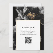 Elegante moderne QR-code bruidsfeest bloem Kaart (Achterkant)