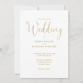 Elegante Moderne QR Code Chic Gouden Trouwdag Kaart (Voorkant)