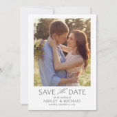 Elegante Moderne QR Code Foto Bruiloft Save The Date (Voorkant)