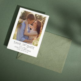 Elegante Moderne QR Code Foto Bruiloft Save The Date