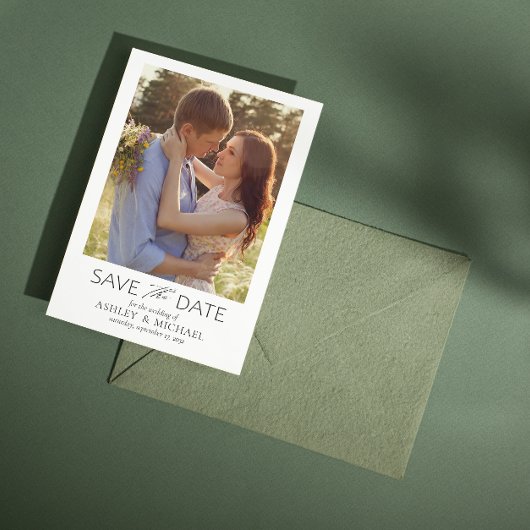 Elegante Moderne QR Code Foto Bruiloft Save The Date
