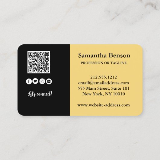 Elegante moderne QR-code foto sociale media pictog Visitekaartje (Achterkant)