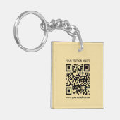 Elegante moderne QR-code gouden kleur dubbelzijdig Sleutelhanger (Voorkant Links)