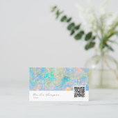 Elegante Moderne QR Code Gouden Opaal Steen Visitekaartje (Staand voorkant)