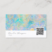 Elegante moderne QR-code gouden opaalsteen Visitekaartje (Voorkant)