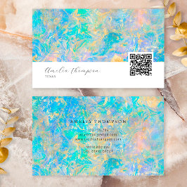 Elegante moderne QR-code gouden opaalsteen Visitekaartje