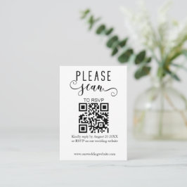 Elegante Moderne QR Code RSVP Bruiloft Informatiekaartje