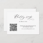 Elegante Moderne QR Code RSVP Online Bruiloft Informatiekaartje (Voorkant / Achterkant)
