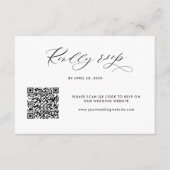 Elegante Moderne QR Code RSVP Online Bruiloft Informatiekaartje (Voorkant)