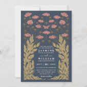 Elegante moderne QR-code trouwjurk vintage kunst Kaart (Voorkant)