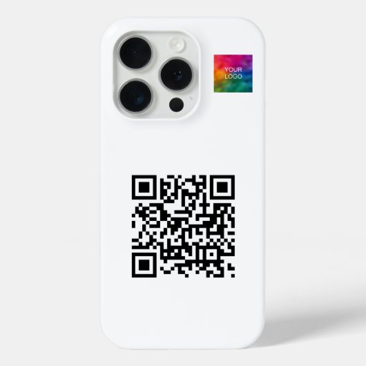 Elegante moderne QR-code Upload Logo Sjabloon Case-Mate iPhone Case (Achterkant)