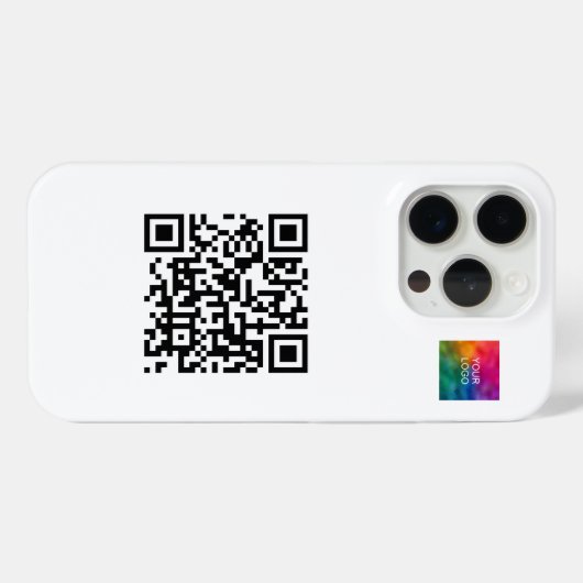 Elegante moderne QR-code Upload Logo Sjabloon Case-Mate iPhone Case (Achterkant (horizontaal))