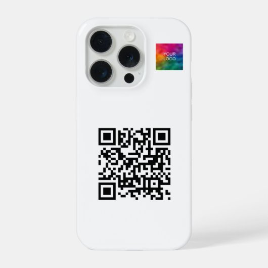 Elegante moderne QR-code upload logo sjabloon iPhone Hoesje (Achterkant)