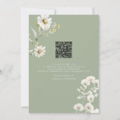 Elegante moderne QR Code Wildflowers bruiloft Kaart (Achterkant)