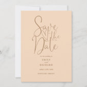 Elegante moderne QR-code zachte perzik bruiloft Save The Date (Voorkant)