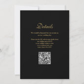 Elegante moderne QR-code zwart en gouden bruiloft Kaart (Achterkant)