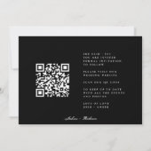 Elegante moderne QR-code zwart gouden foto Save The Date (Achterkant)