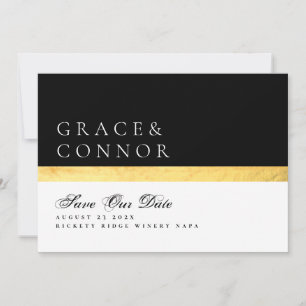Elegante moderne QR-code zwart gouden foto Save The Date