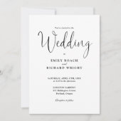 Elegante moderne QR-code zwart-wit bruiloft Kaart (Voorkant)