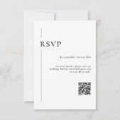 Elegante moderne QR-code zwart-wit bruiloft RSVP Kaartje (Voorkant)