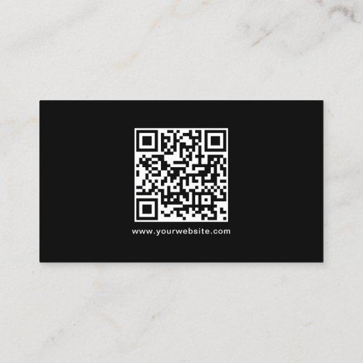 Elegante moderne QR-code zwart-wit Professional Visitekaartje (Achterkant)