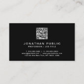 Elegante moderne QR-code zwart-wit Professional Visitekaartje (Voorkant)