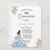 Elegante moderne Quinceanera blauw en zilver Kaart (Voorkant)