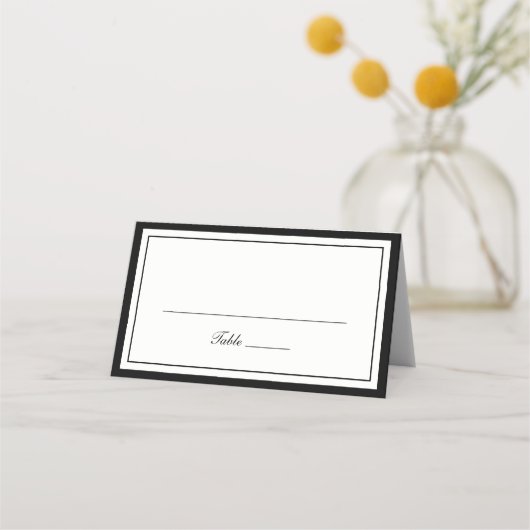Elegante moderne randframe-huwelijk  plaatskaartje (Voorkant)